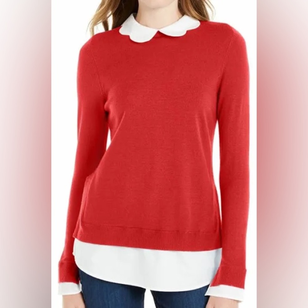 Maison Jules Burnt Orange Sweater Top Size M